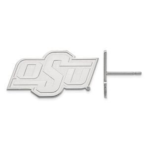 10k White Gold Oklahoma State University Small Post Earrings